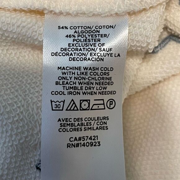 Lou & Grey Embroidered Stars Sweatshirt Cream French Terry Oversized Long Sleeve - Picture 8 of 8